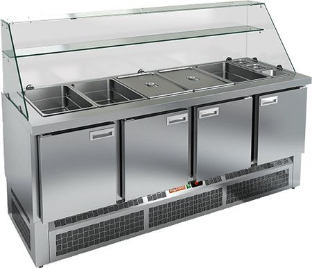 СТОЛ ДЛЯ САЛАТОВ HICOLD SLE3-1111GN ВЫСОКОЕ СТЕКЛО