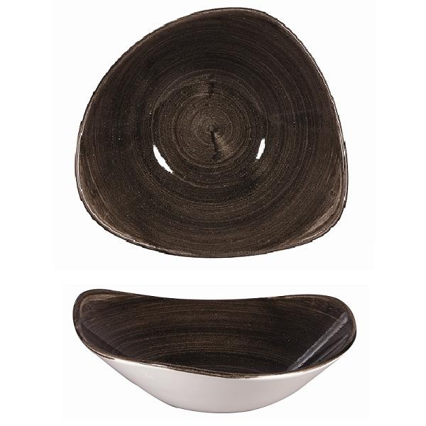 Салатник треугольный 0,26л d15,3см, без борта, Stonecast Patina, цвет Iron Black PAIBTRB61