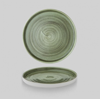 Тарелка мелкая d21см h2см с прямым бортом, Chefs Plate, Stonecast Patina Burnished Green PABGWP211