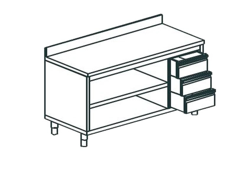 СТОЛ ПРОИЗВОДСТВЕННЫЙ ЗАКРЫТЫЙ С 3-Х СТОРОН APACH CHEF LINE LWC616SH2UDR