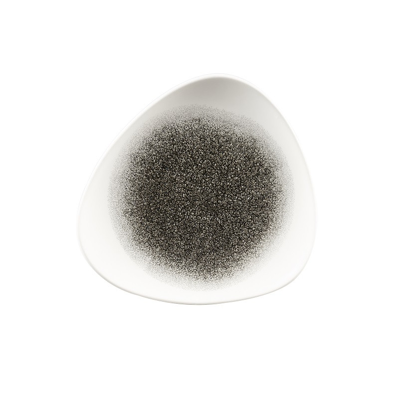 Тарелка мелкая треугольная 19,2см, без борта, цвет Raku Quartz Black, Studio Prints RKBQTR71