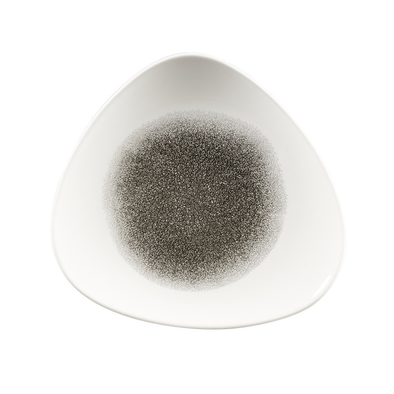 Тарелка мелкая треугольная 22,9см, без борта, цвет Raku Quartz Black, Studio Prints RKBQTR91