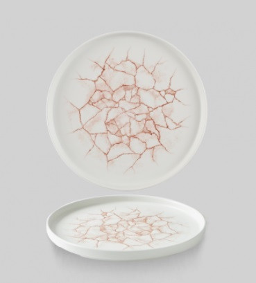 Тарелка мелкая 26см, h2см с прямым бортом, Chefs Plate, цвет Kintsugi Coral, KTAMWP261