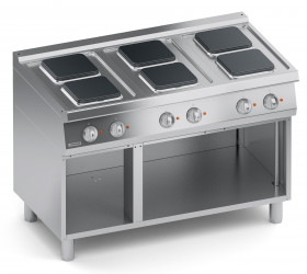 ПЛИТА 6 КОНФОРОЧНАЯ 700 СЕРИИ VEROTERM VT7CUE15VVQ С ОТКРЫТЫМ ШКАФОМ