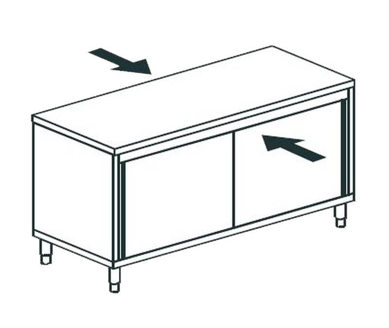 СТОЛ ПРОИЗВОДСТВЕННЫЙ ЗАКРЫТЫЙ СКВОЗНОЙ APACH CHEF LINE LWC616SH2SDPT