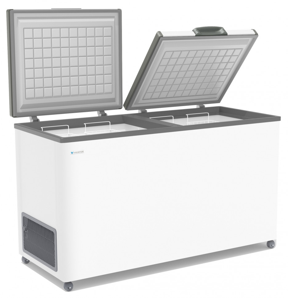ЛАРЬ МОРОЗИЛЬНЫЙ FROSTOR F 500 SD БЕЛЫЙ (СЕРАЯ РАМКА) STANDART DOUBLE (ПРОПАН)