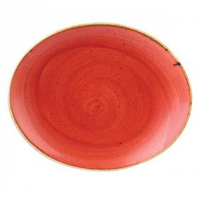 Блюдо овальное 19,2см, без борта, Stonecast, цвет Berry Red SBRSOP71