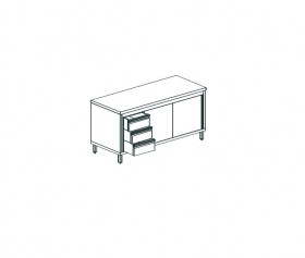 СТОЛ ПРОИЗВОДСТВЕННЫЙ ЗАКРЫТЫЙ APACH CHEF LINE LWC615SH2SDDL