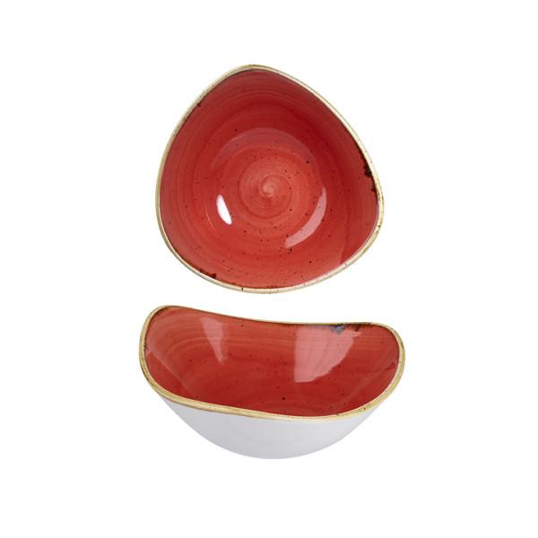 Салатник треугольный 0,60л d23,5см, без борта, Stonecast, цвет Berry Red SBRSTRB91