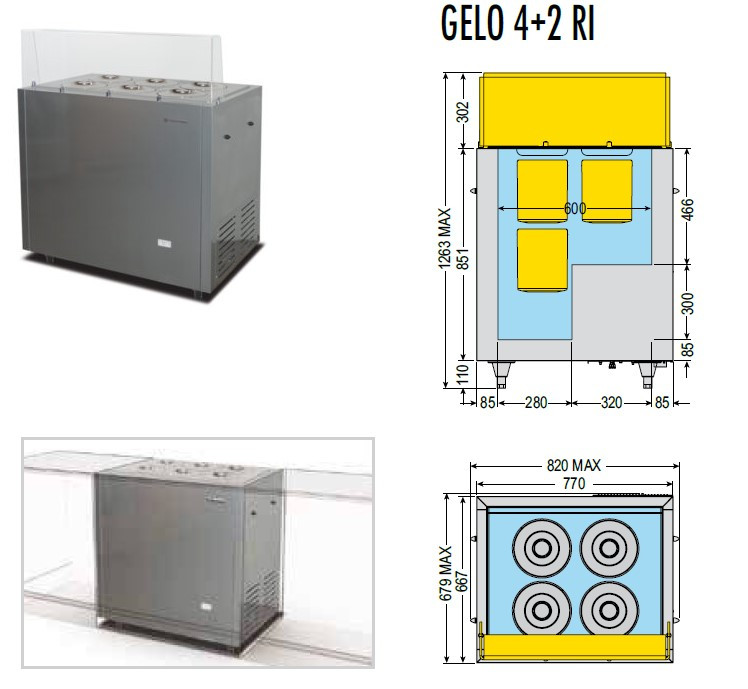 ВИТРИНА ДЛЯ МОРОЖЕНОГО TECFRIGO GELO 4+2 RI