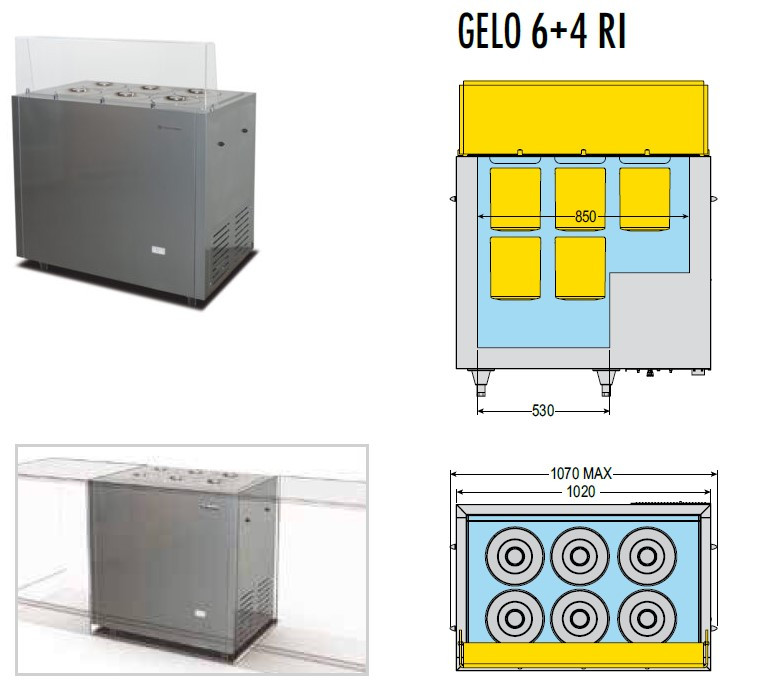 ВИТРИНА ДЛЯ МОРОЖЕНОГО TECFRIGO GELO 6+4 RI