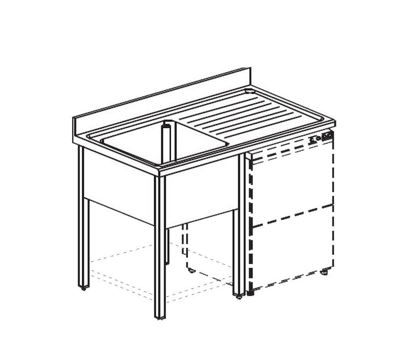 ВАННА МОЕЧНАЯ APACH CHEF LINE LS147-55RWSHD