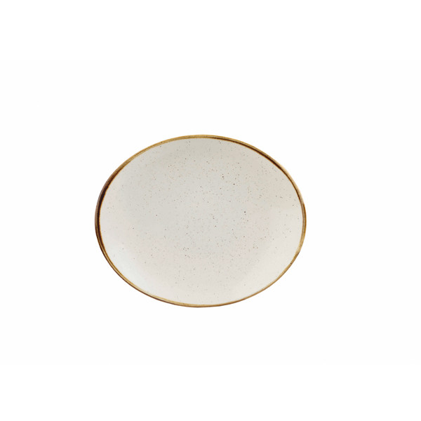 Блюдо овальное 19,2см, без борта, Stonecast, цвет Barley White SWHSOP71