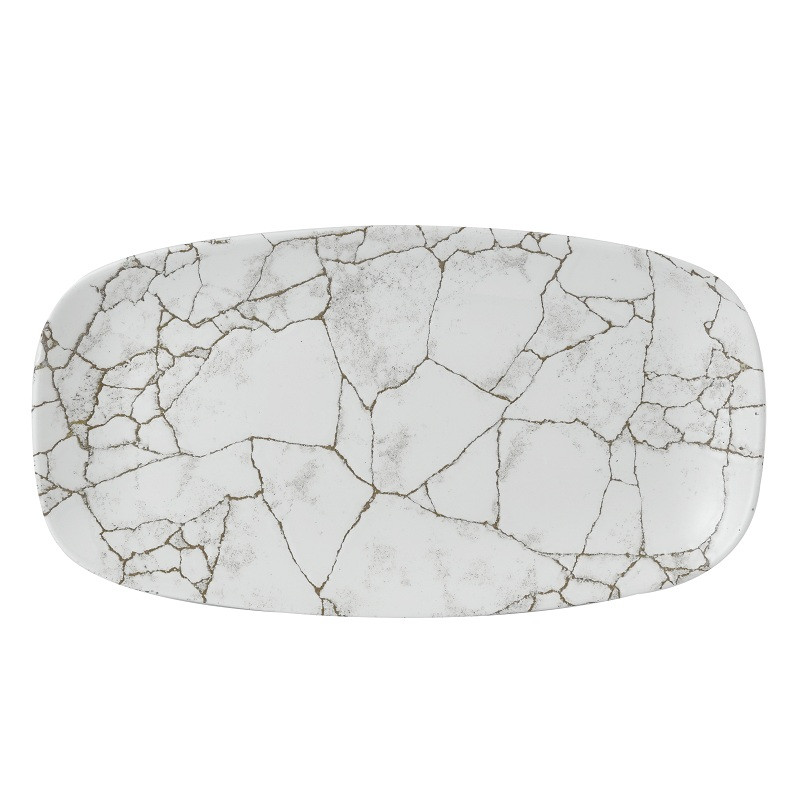 Блюдо прямоугольное CHEFS 35,5х18,9см, без борта, цвет Kintsugi Agate Grey, Studio Prints KTAGXO141