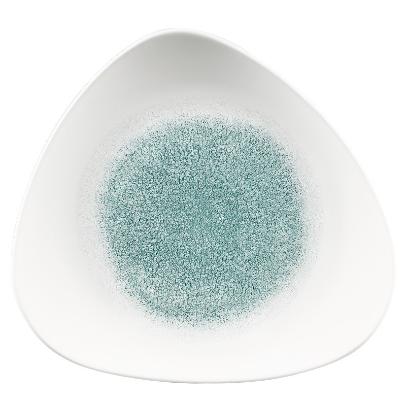 Тарелка мелкая треугольная 31,1см, без борта, цвет Raku Jade Green, Studio Prints RKJGTR121