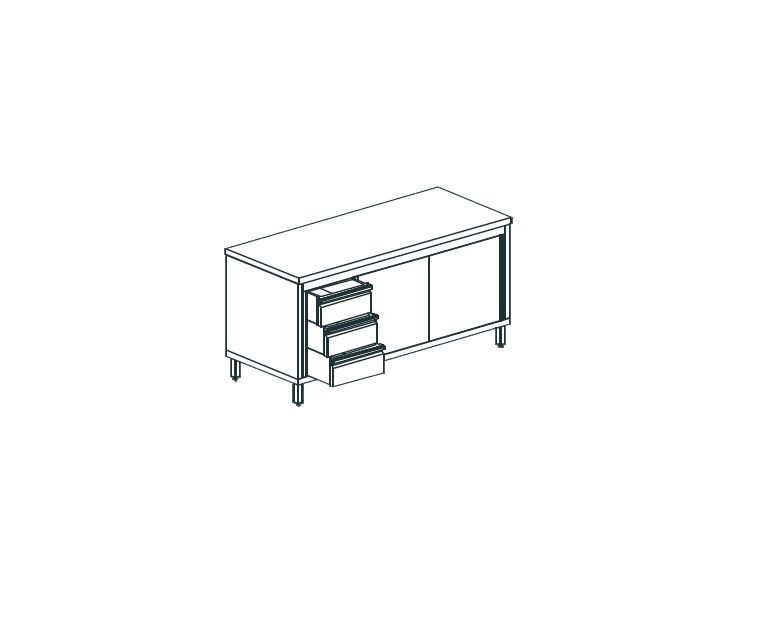 СТОЛ ПРОИЗВОДСТВЕННЫЙ ЗАКРЫТЫЙ APACH CHEF LINE LWC721SH2SDDL