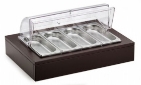 Поднос для столовых приборов с крышкой Roll-Top на дерев. основании венге 51133900