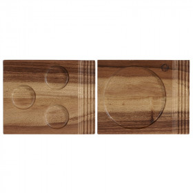 Блюдо деревянное 17,7х14,2см, двухстороннее, Buffet Wood ZCAWDBH11