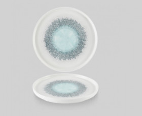 Тарелка мелкая 26см, h2см с прямым бортом, Chefs Plate, цвет Aquamarine, FSBLWP261