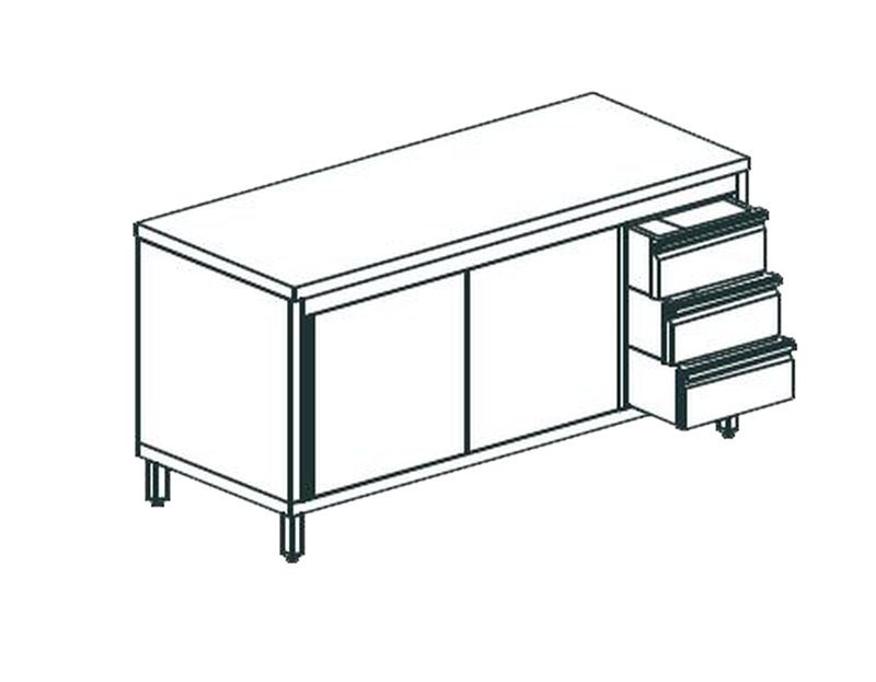СТОЛ ПРОИЗВОДСТВЕННЫЙ ЗАКРЫТЫЙ APACH CHEF LINE LWC619SH2SDDR