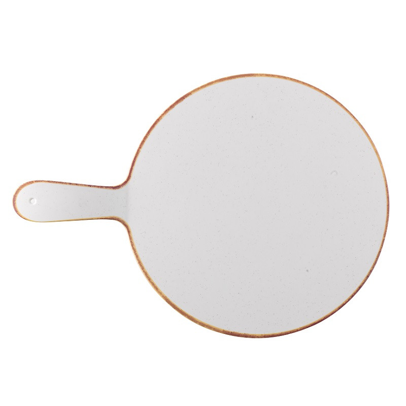 Доска сервировочная с ручкой d32см, меламин, Buffet Stonecast Melamine, цвет Barley White ZPLSTRP1