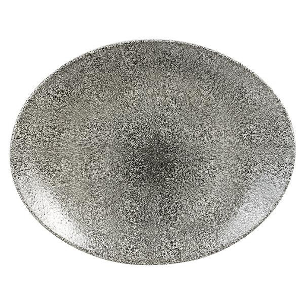 Блюдо овальное 31,7х25,5см, без борта, цвет Raku Quartz Black, Studio Prints RKBQOP121