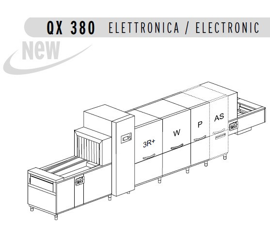 МАШИНА ПОСУДОМОЕЧНАЯ DIHR QX OPTIMA 380+DDE+HRF20+DRF99M+DRF69/2 ЧАСТИ