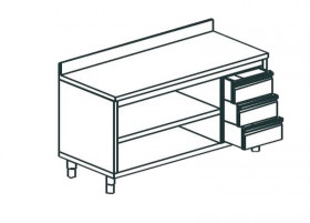 СТОЛ ПРОИЗВОДСТВЕННЫЙ ЗАКРЫТЫЙ С 3-Х СТОРОН APACH CHEF LINE LWC715SH2UDR