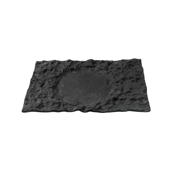 Блюдо сервировочное стеклянное «Луна» черное 29х18см, Crater XGLAS-402
