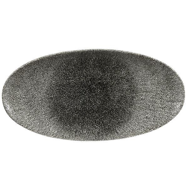 Блюдо овальное CHEFS 34,7х17,3см, без борта, цвет Raku Quartz Black, Studio Prints RKBQOV351