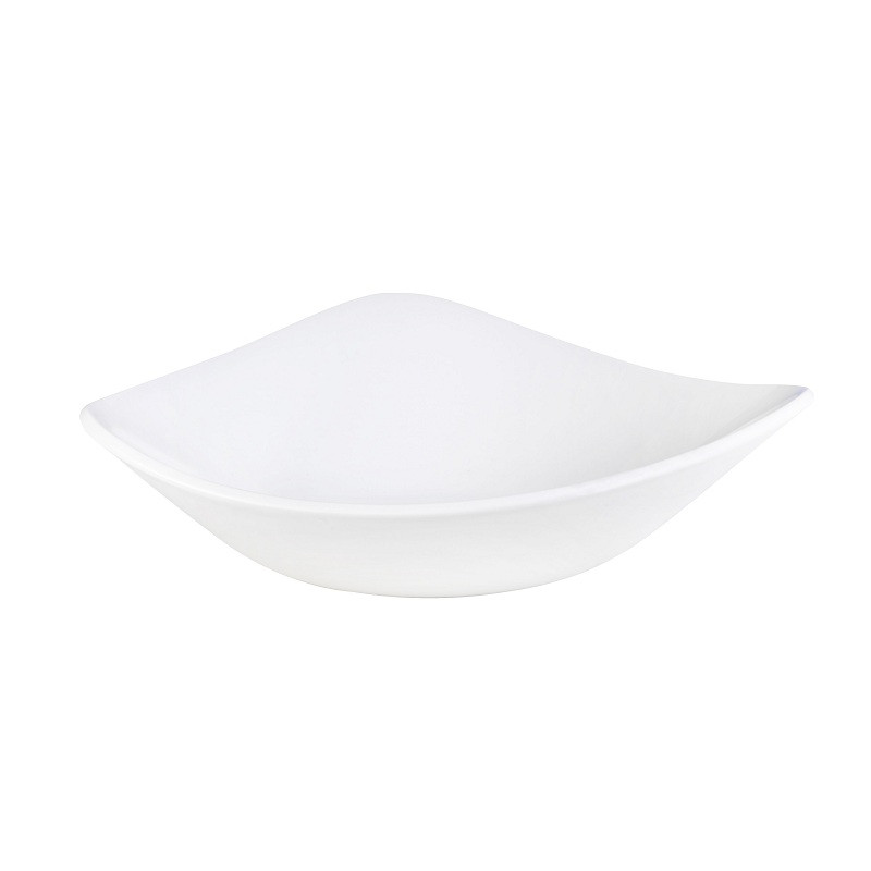 Салатник треугольный 0,60л d23,5см, без борта, Vellum, цвет White полуматовый WHVMTRB91
