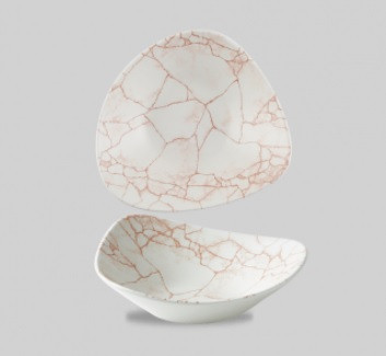 Салатник треугольный 0,60л d23,5см, без борта, цвет Kintsugi Coral, KTAMTRB91