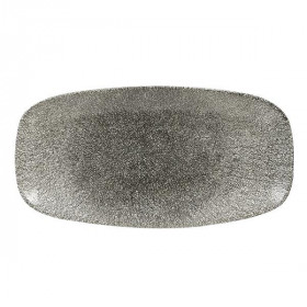 Блюдо прямоугольное CHEFS 35,5х18,9см, без борта, цвет Raku Quartz Black, Studio Prints RKBQXO141