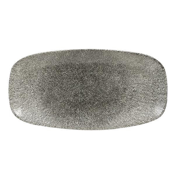 Блюдо прямоугольное CHEFS 35,5х18,9см, без борта, цвет Raku Quartz Black, Studio Prints RKBQXO141