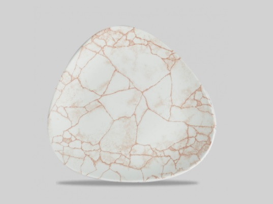 Тарелка мелкая треугольная 22,9см, без борта, цвет Kintsugi Coral, KTAMTR9 1