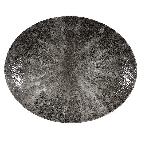 Блюдо овальное 31,7х25,5см, без борта, цвет Stone Quartz Black, Studio Prints STQBOP121