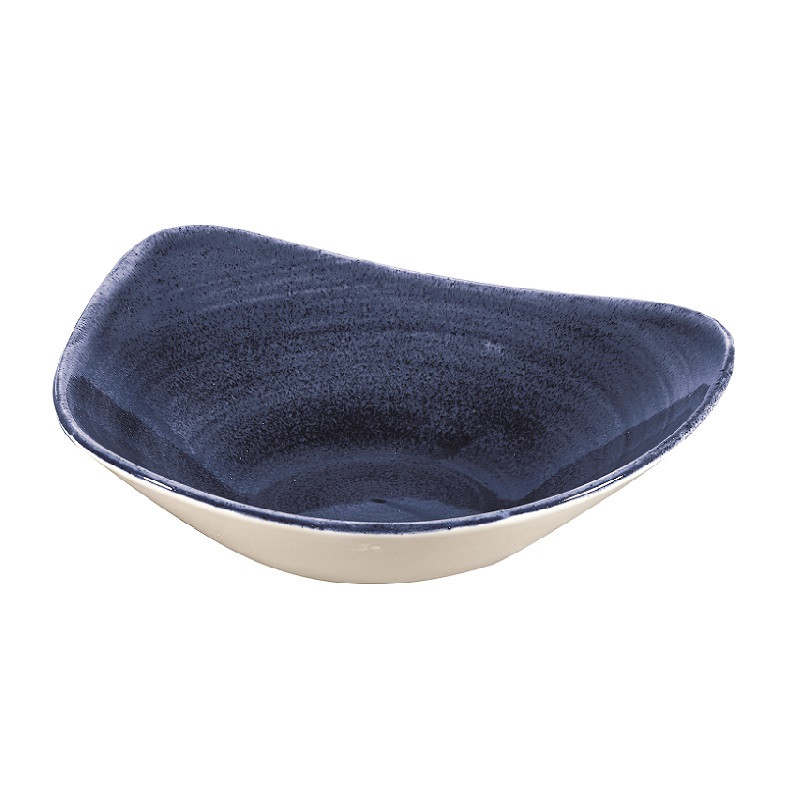Салатник треугольный 0,60л d23,5см, без борта, Stonecast Patina, цвет Cobalt Blue PABLTRB91