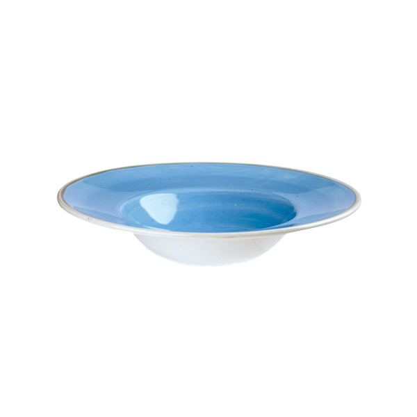 Тарелка для пасты 24см 0,28л, с широким бортом, Stonecast, цвет Cornflower Blue SCFSVWBM1