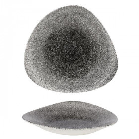 Салатник треугольный мелкий 23,8х15,8см, цвет Raku Quartz Black, Studio Prints RKBQTB231