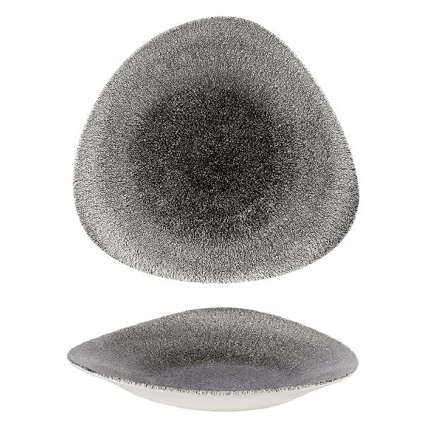 Салатник треугольный мелкий 23,8х15,8см, цвет Raku Quartz Black, Studio Prints RKBQTB231
